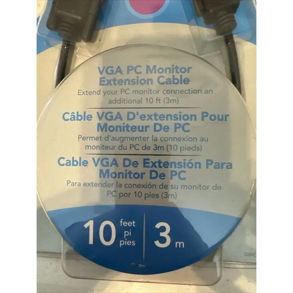 Dynex™ 10' VGA PC Monitor EXTENSION Cable DX-C101781 New IE880 DB15 male-female